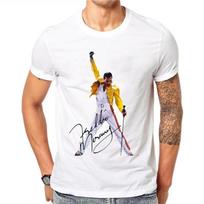 Lettbao Freddie Mercury Juokingi vyriški marškinėliai Vasariniai trumpomis rankovėmis vyriški marškinėliai Harajuku apvalia kaklo iškirpte Balti marškinėliai Madingi vasariniai viršutiniai drabužiai L white