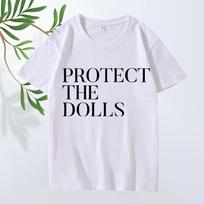 Apsaugok lėles Marškinėliai Harajuku Estetika Raidžių Spausdinimas vyrams moterims Ypač dideli 100% Medvilnė laisvi trumparankoviai Vasariniai Unisex viršutiniai drabužiai XS balta