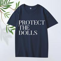 Apsaugok lėles Marškinėliai Harajuku Estetika Raidžių Spausdinimas vyrams moterims Ypač dideli 100% Medvilnė laisvi trumparankoviai Vasariniai Unisex viršutiniai drabužiai S tamsiai mėlyna