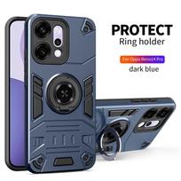 Dėklas OPPO Reno 14 Pro 14F 5G 14 Šarvuotas Atsparus smūgiams Žiedas Laikiklis Korpusas Coque Fundas Oppo Reno14 Pro mėlyna