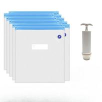 Daugkartinio naudojimo vakuumo maisto laikymo maišeliai, idealiai tinka vaisiams ir paruoštiems patiekalams išsaugoti, puikiai tinka virtuvei ir maisto laikymui šaldytuve L 10pcs mėlyna