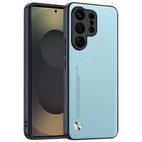 Smūgiams atsparus dėklas Samsung Galaxy S26 Ultra S25 S24 Plus telefonui, prabangus PU odos viso korpuso apsauginis galinis dangtelis for Galaxy S25 Plus šviesiai mėlyna spalva