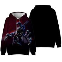 Five Nights at Freddy's Hooded for Aldult Tie Dye Streetwear Hoodie Printed Unisex Hooded Pullover XXS black