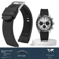 Seiko PROSPEX SSC813P1 SSC909P1 panda guminis lenkto galo Juodas Mėlynas Oranžinis laikrodžio dirželis Silikoninis vandeniui atsparus minkštas vyriškas laikrodžio dirželis 20mm black