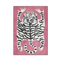 Stilingas gyvūno rašto kilimas Rožinis leopardas Boho kilimas miegamojo svetainės dekoravimui svetainei Neslystantis kilimėlis grindims Durų kilimėlis 60cm x 90cm black