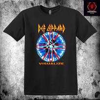 26 Def Leppard - Visualize Classic Rock Album Band Unisex Cotton T-SHIRT S-3XL  Unisex T-Shirt XL white