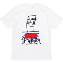 Jean Paul Gaultier Marškinėliai Balti Su Bendru Prekės Ženklu Grafiti Trumpomis Rankovėmis Oversize Marškinėliai Vasaros Mada Vyrams ir Moterims Medvilniniai Trumpomis Rankovėmis L gray