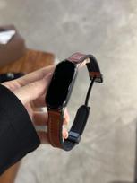 Xiaomi Mi Band 10 9 8 Apyrankės Aksesuarai Magnetinė Apyrankė dirželis pulseira correas Xiaomi išmanioji apyrankė 8 9 10 Odinis Dirželis For Mi Band 10 tamsiai ruda spalva