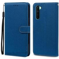 Oneplus Nord AC2003 dėklas One plus Nord odinis atverčiamas piniginės dėklas Oneplus Nord 5G dėklui AC2001 telefono dėklas Coque Fundas For Oneplus Nord 5G tamsiai mėlyna spalva