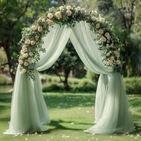 Vestuvių arkos drapiravimo audinys, permatomas tiulio pavėsinės baldakimo draperija vestuvių ceremonijos dekoravimui, vakarėlio lubų foninė užuolaida, girlianda 160x600cm