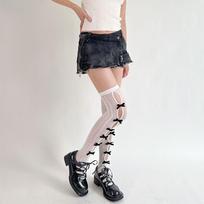 Elegant France Lolita Lace Stocking Women Summer Thin Lace Thigh High Lolita Socks For Women Jk Cute Long Stockings One Size gray