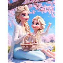 Disney Pearl Painting Anna and Snow Pearl Art Painting Kit Art Pearl Painting Kit Adult Beginner Gift Creative Home Wall Decor 30x40 gray
