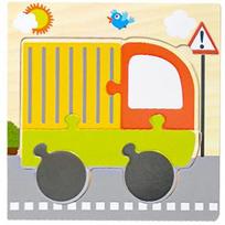 Medinis 3D dėlionė Animacinis gyvūnas Transporto priemonė Medinės dėlionės Žvalgyba Montessori Švietimo žaislai Vaikams blue