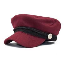 Spring Autumn Sailor Black Ladies Beret Top Captain Cap Travel Octagonal Hat Fashion Women Men All-Match Trendy For Daily One Size black