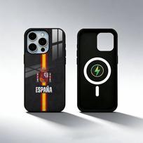 S-Ispanija Ispanijos Vėliava Menas Telefono dėklas iPhone17,16,15,14,13,12,11 Plus,Pro Max Magnetinis Magsafe Belaidžiam Įkrovimui iPhone16PROMAX gray