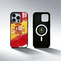 S-Ispanija Ispanijos Vėliava Menas Telefono dėklas iPhone17,16,15,14,13,12,11 Plus,Pro Max Magnetinis Magsafe Belaidžiam Įkrovimui iPhone16PROMAX
