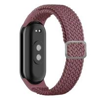 Strap for Xiaomi Mi Band 10 8 9 Elastic Nylon Braided Solo Loop Adjustable Replacement belt Watchband correa Miband 10 bracelet Miband 8 9 gray
