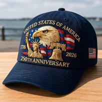 Amerikos 250-ojo jubiliejaus JAV erelio spaudos beisbolo kepuraitė Unisex skalbta medvilnė 3D spausdinimas reguliuojama trucker kepuraitė lauko kepuraitė gray