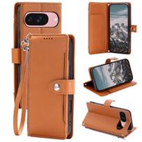Flip Cards Solt Wallet Leather Strap Phone Case for Google 11 Pro XL 10 Pro 10 9A 9 Book kickstand Shockproof Portable Cover Google Pixel 11 Pro tamsiai ruda spalva