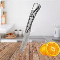 WXCOO Damascus Steel Folding Knife Household Kitchen Fruit Peeling Meat Cleaver Boning Pocket Knife Wooden Handle Cooking