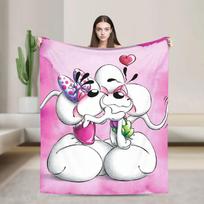 Mielas pelės Diddl pliušinis flanelinis pledas vaikams Minkštas šiltas lovatiesis namų dekoravimui Gimtadienio dovana 100cm x 150cm white