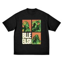 Photo Grid Billie Eilish Band T-Shirt 100% Cotton Graphic Tee Men Women Summer Streetwear Top 5XL įvairiaspalvis