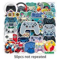 50PCS Waterproof Cartoon Game Controller Stickers for Suitcase, Laptop, Phone, and Stationery blue