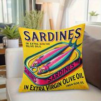Vikama Vintage Sardine Tin Cushion Cover Living Room Sofa Cushion Cover Bedroom Headboard Pillowcase Home Decor Peach skin 18*18(CM)-1Pcs yellow