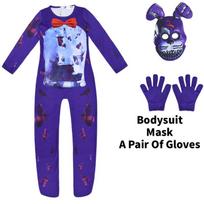 Five Nights At Freddys Kids Role Play Outfit With Milk Silk Material For Holiday Events 140cm violetinė