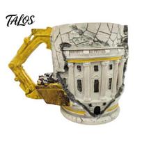 Novelty Birthday Gift for Him Creative Excavator Shape Mug, with Ergonomic Handle, Resin Retro Texture Drinkware, Construction 450ml Capacity, Unique