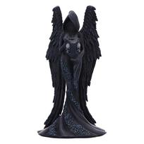 Black Resin Grim Reaper Lady Sculpture Gothic Fantasy Dark Fairy Statue Halloween Desktop Decor Collectible Craft Ornament Gift black