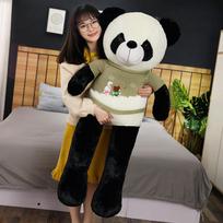 Mielas megztinis panda pliušinis žaislas skudurinė lėlė didelis nacionalinis lobis juodai balta panda lėlė mergaitės gimtadienio dovana 60cm
