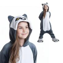Pajama Onesie Kigurumi Costume Disguise Lemur Children 125 - 135Cm black