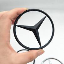 90mm ABS Chrome Black Logo Mercedes Emblem Rear Star Badge For Mercedes Benz W203 W206 W212 X253 W167 W166 W247 C E GLA GLC GLE matinė juoda spalva