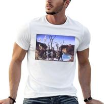 Salvador Dali Swans That Are Reflected As Elephants TShirt Trendy Print Short Sleeve TShirt S gray
