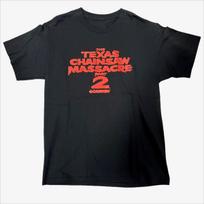 Texas grandininio pjūklo žudynės 2 dalis Marškinėliai Siaubo filmo logotipas Grafinis spaudinys Medvilniniai trumpomis rankovėmis XXXL black