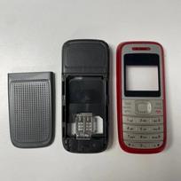 Nokia 1208 1200 pilnas angliškas klaviatūros dangtelis, pilnas mobiliojo telefono dėklas, aukštos kokybės korpuso dangtelis 1200 Red black