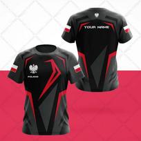 Individualus lenkiškas erelio emblemos trumpomis rankovėmis marškinėlis, laisvalaikio sportiškas marškinėlis 4XL black