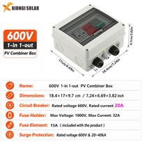 1 vnt. Saulės fotovoltinės PV DC jungimo dėžutė Apsauga nuo viršįtampių ir žaibo 1 įėjimas 1 išėjimas DC 600V Saugiklis MCB SPD DB Vandeniui atspari dėžutė IP65