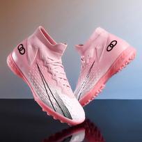 Nauji vyriški futbolo bateliai su ilgais dygliukais Itin lengvi futbolo batai Kvėpuojantys sportbačiai Salės rungtynių bateliai Treniruotėms Dropshipping 35 pink
