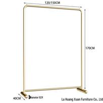 Moterų ir vaikų pastatomas drabužių ekspozicijos stovas su pakabinamu strypu Nano Gold - 120x40x133 cm with foot pads beige