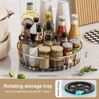 360°Rotating Storage Spice Rack For Kitchen Bathroom Large Capacity Condiments Cosmetic Perfume Organizer Desktop Storage Box 25cm balta