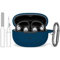 for SHOKZ OpenDots ONE/OpenDots 2 Case, Soft Silicone Shockproof Protective Case Cover Compatible with SHOKZ OpenDots ONE & Two 's Earbuds tamsiai mėlyna spalva