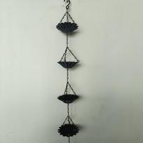 Japanese Style Rain Chain for Gutters 7 Cups Water Drainage Chain Metal Tulip Rain Chain  Landscape Style A white