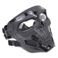 Kaukolė Messenger Taktinė pilno veido kaukė, Helovino Cosplay Baisi kaukė, Apsauginė kaukė CS Airsoft Wargame žaidimams One size fits all juoda