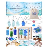 3D Sea Glass Advent Calendar 2026 - Days of Beach Glass Holiday Countdown One Size white