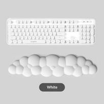 Cloud Comfort Ergonomic Mouse Pad with Wrist Rest Anti-Slip Desktop Keyboard Mat for Office Gaming PC Use A1 white