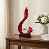 Feng Shui ornamentas Abstrakcija Dervos skulptūra Krištolinis rutulys Dekoracija Skulptūrinė figūrėlė Juoda Red Feng Shui B gray