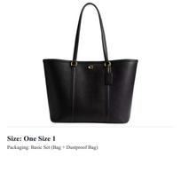 COACH Polished Pebble Leather Tote Bag, Shopping Bag, Shoulder Bag Large Women's Black CU056-B4BK One Size 1 black