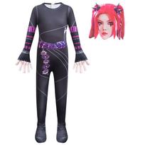 4880 Mergaitės Rumi Mira Zoey Spausdintas Kombinezonas Su Kaukėmis Helovino Cosplay Kostiumai Vaidmenų Žaidimo Apranga 150cm black